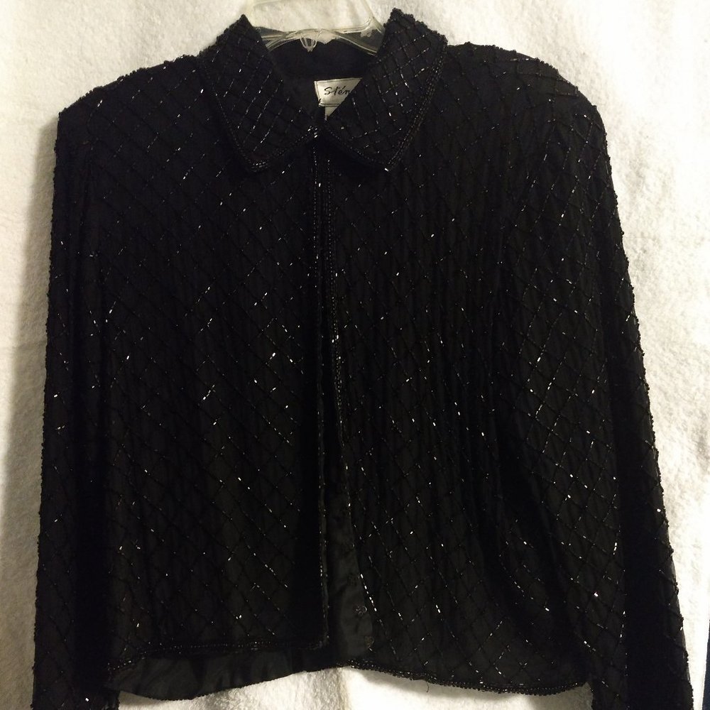 Beaded Jacket, Black, Large